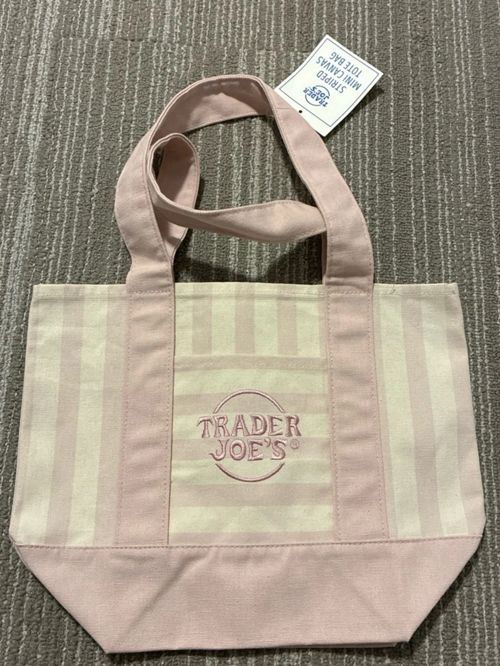 Trader Joe's Striped Mini Canvas Tote Bag